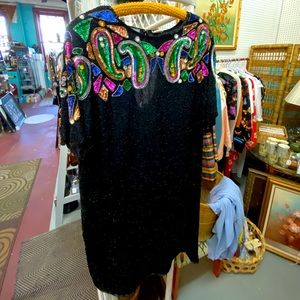 Vintage sequin butterfly dress